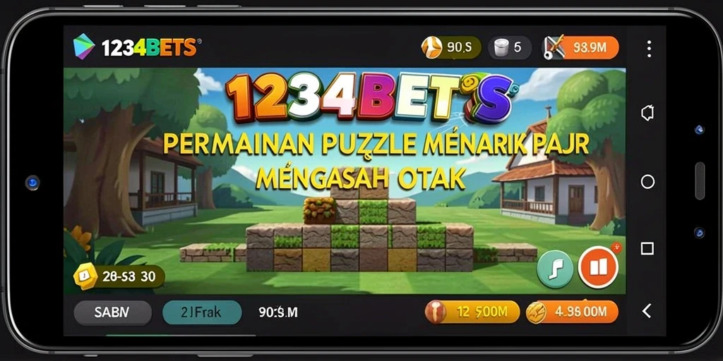 Screenshot gameplay 1234BETS menunjukkan teka-teki yang menarik dan penuh warna.