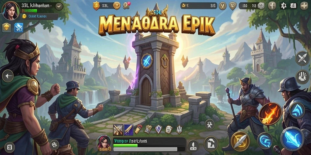 Screenshot gameplay 33L menampilkan pertahanan menara yang dinamis.