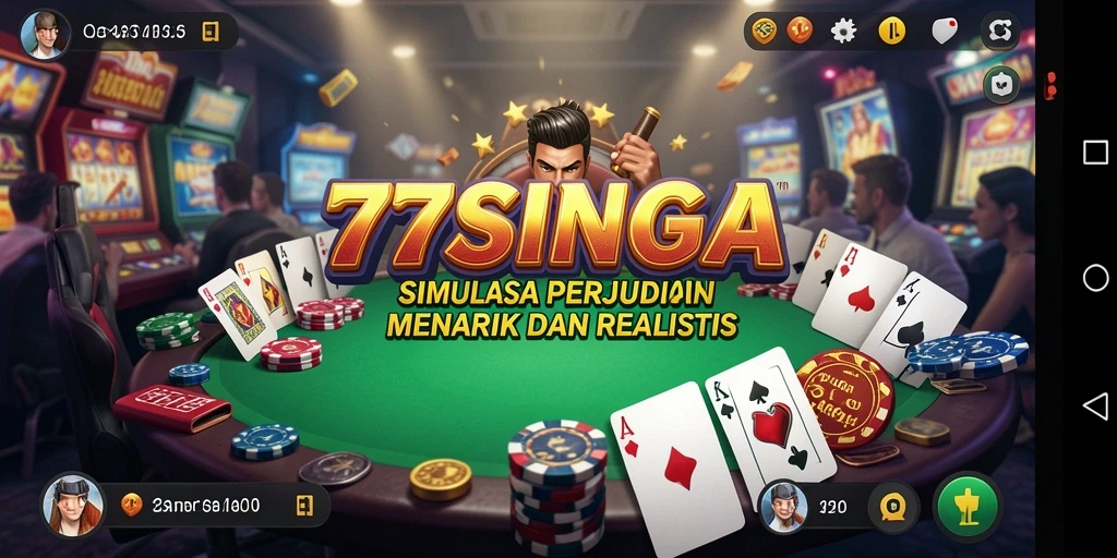 Tampilan screenshot utama 77SINGA menampilkan gameplay kasino yang menarik.