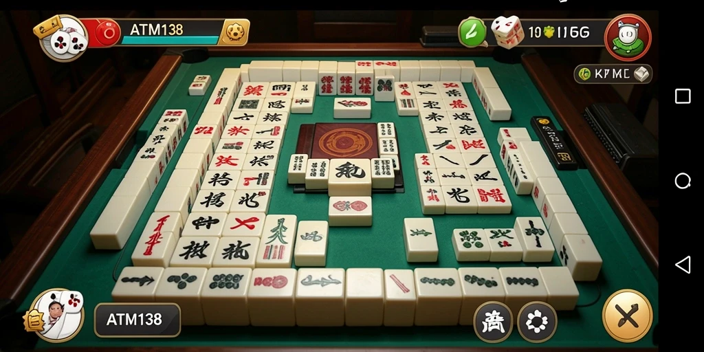 Screenshot utama gameplay Mahjong di ATM138 yang menampilkan tantangan seru.