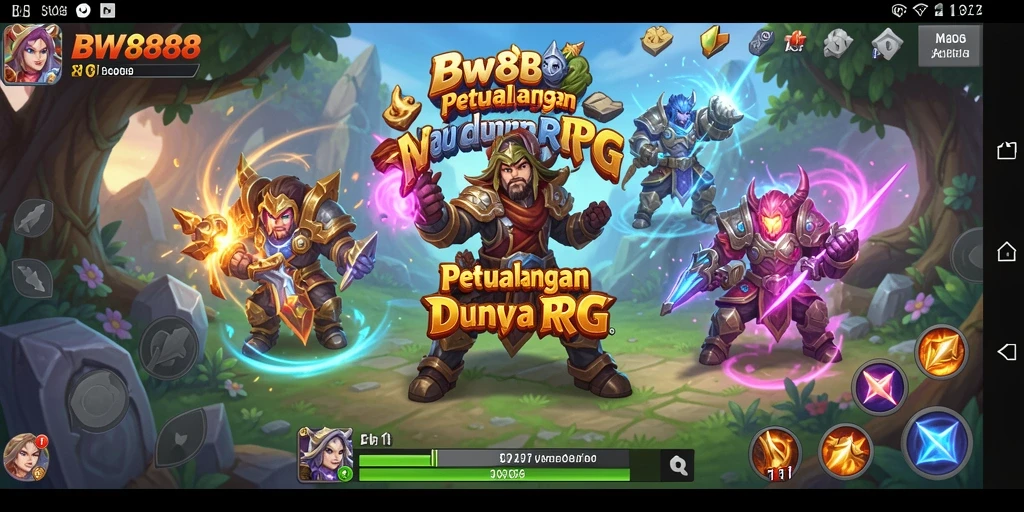 Screenshot BW888 menunjukkan aksi pertempuran RPG yang seru dan menegangkan.