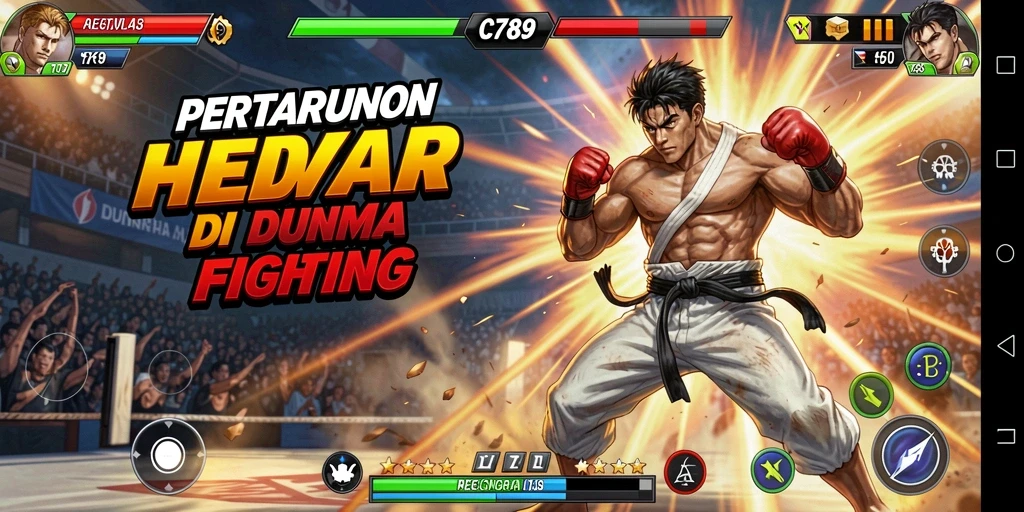 Gameplay C789 yang intens dan mendebarkan saat bertarung.
