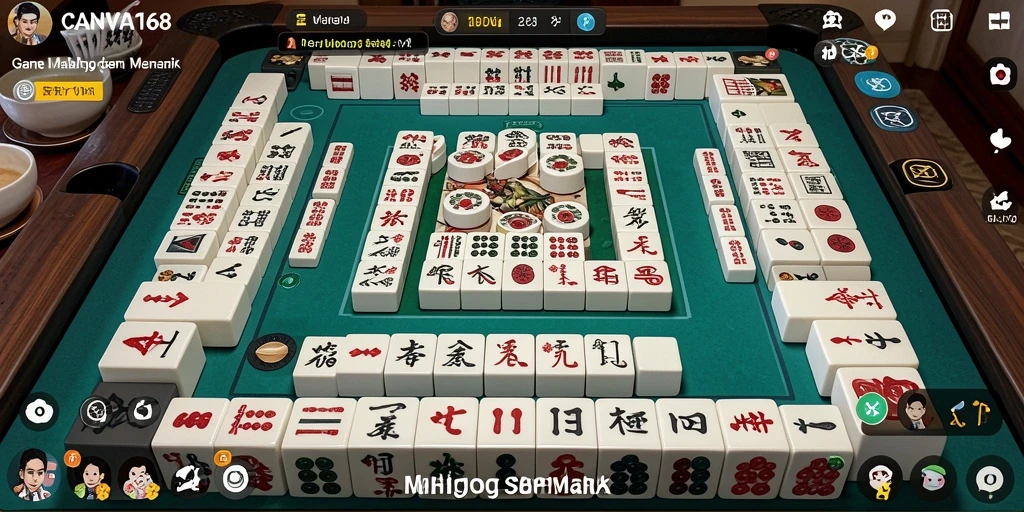 Tampilan gameplay menantang dan seru dari CANVA168 Mahjong.