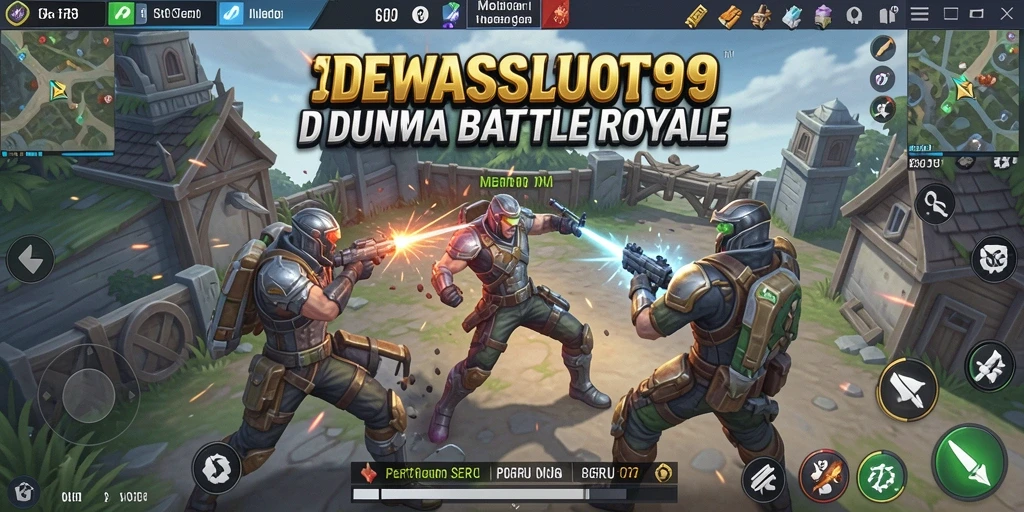 Tangkapan layar menampilkan aksi mendebarkan di DEWASLOT99 Battle Royale.