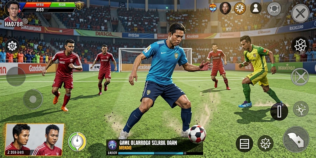 Screenshot menunjukkan aksi seru dari pertandingan olahraga HAO788.