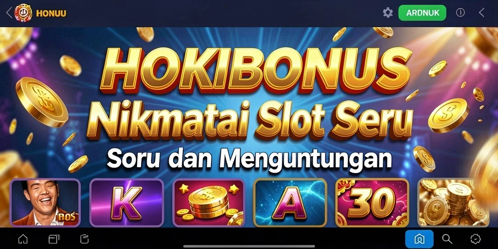 Gambaran gameplay seru HOKIBONUS dengan fitur Slot yang menarik.