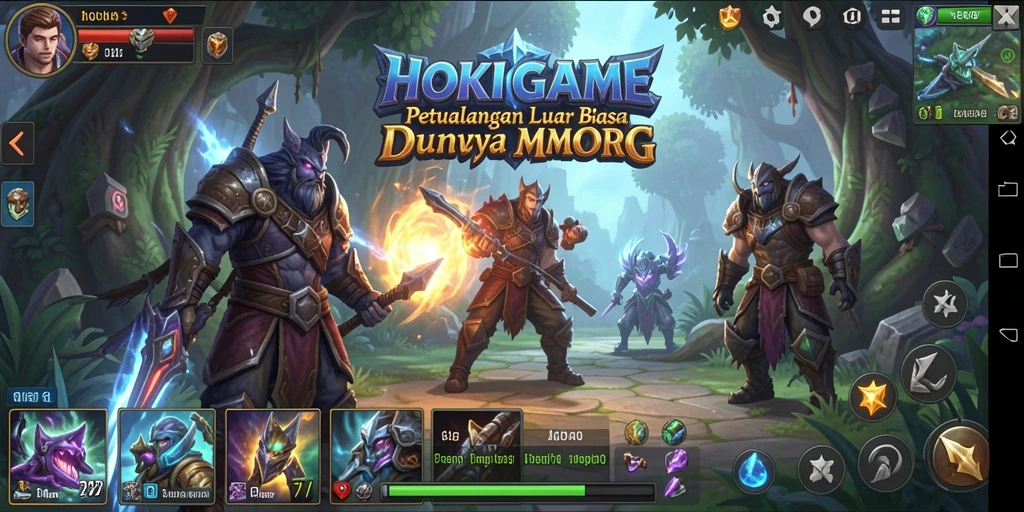 Tangkapan layar HOKIGAME menampilkan aksi pertempuran yang mendebarkan.