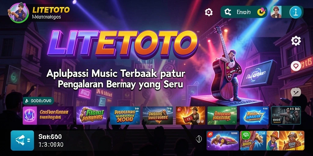 Screenshot menunjukkan gameplay LITETOTO yang menyenangkan dengan musik interaktif.