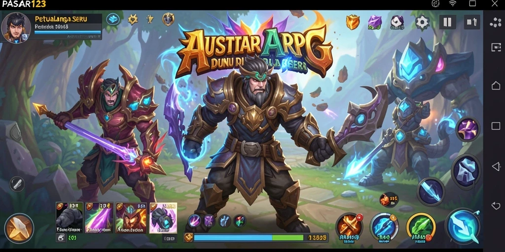 Tampilan seru gameplay PASAR123 dengan pertarungan epik yang mendebarkan.