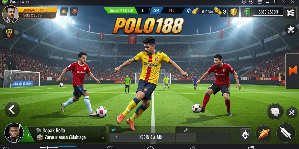 Tampilan gameplay POLO188 dengan aksi sepak bola yang seru