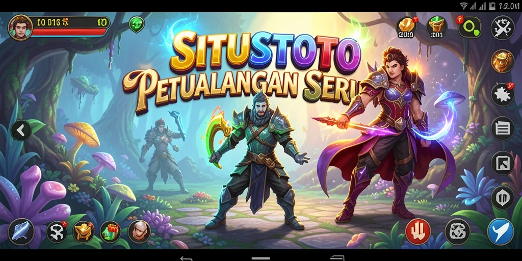 Screenshot gameplay dari SITUSTOTO menunjukkan karakter menjelajahi hutan yang indah.