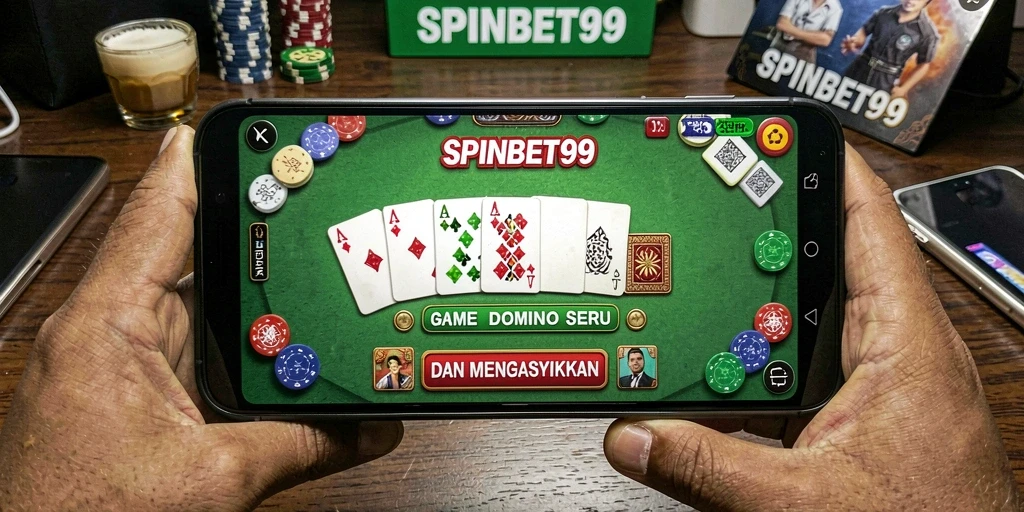 Screenshot gameplay SPINBET99 menampilkan suasana bermain Domino yang seru.