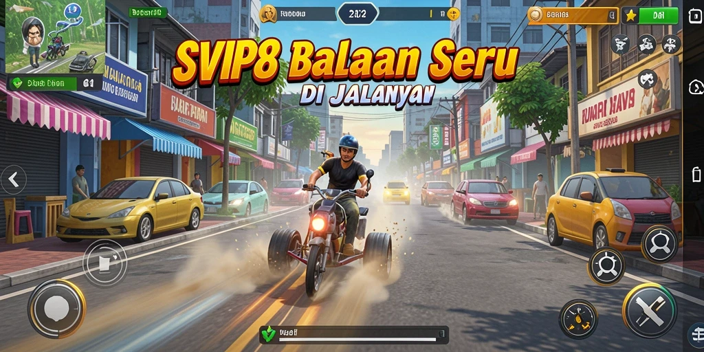 Tampilan menarik dari gameplay balapan di SVIP8