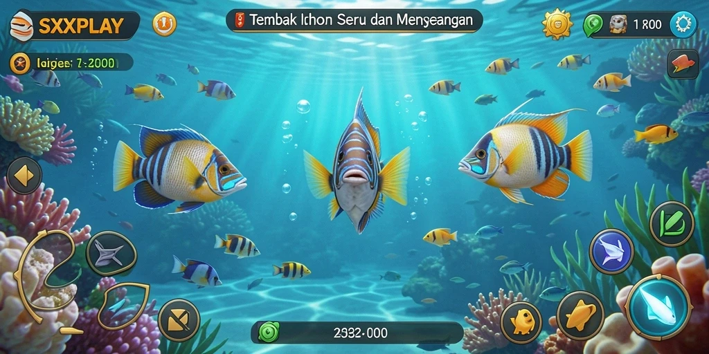 Tampilan gameplay tanpa henti di SXXPLAY, menangkap ikan seru.