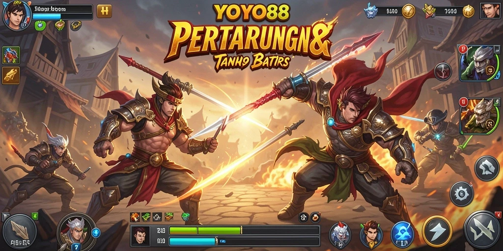 Screenshot <strong>YOYO88</strong> menampilkan aksi pertempuran strategi yang seru.