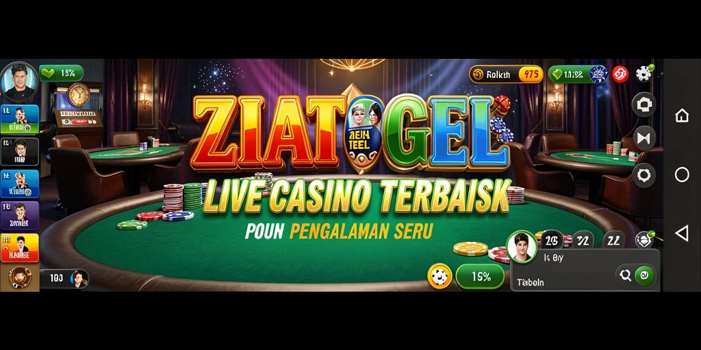 Screenshot gameplay ZIATOGEL menunjukkan keseruan permainan Live Casino.